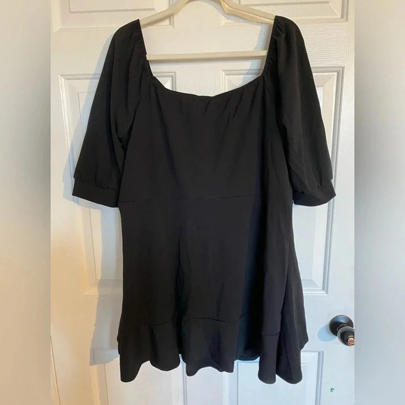 Boohoo Black Plus Bardot Off The Shoulder Ruffle Skater Dress Size 20 NWT - Picture 4 of 4